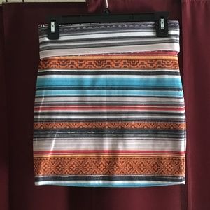 Fun & Colorful patterned mini skirt or tube top